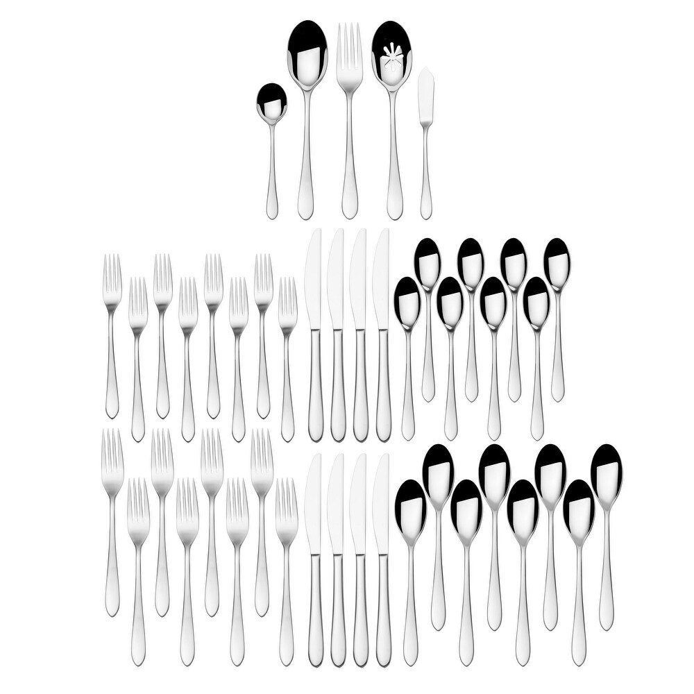 Fitz and Floyd 18.10 Nevaeh Coupe 45 Piece Flatware Set