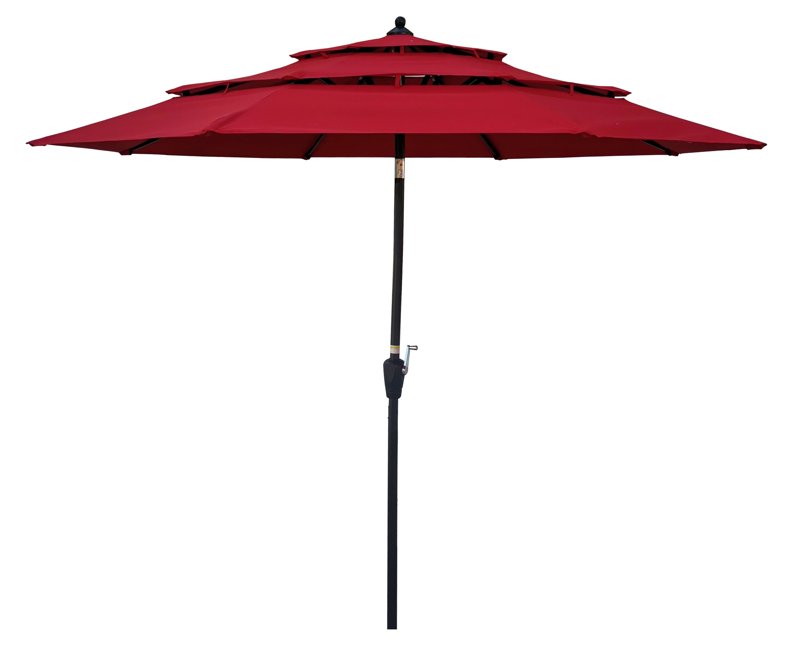 9' Market Crank Tilt Polyester Patio Umbrella, Outdoor Market Umbrella Aluminum Table Patio Umbrella with Tilt and Crank, Backyard Garden Parasol (Red)