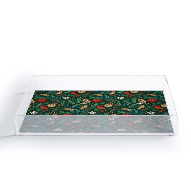 Pimlada Phuapradit Christmas Foliage Acrylic Tray deny Designs