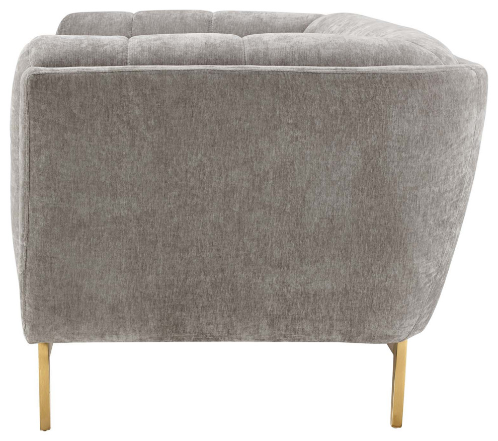 Sofa  Velvet  Gray  Modern  Living Lounge Room Hotel Lobby Hospitality   Midcentury   Sofas   by House Bound  Houzz