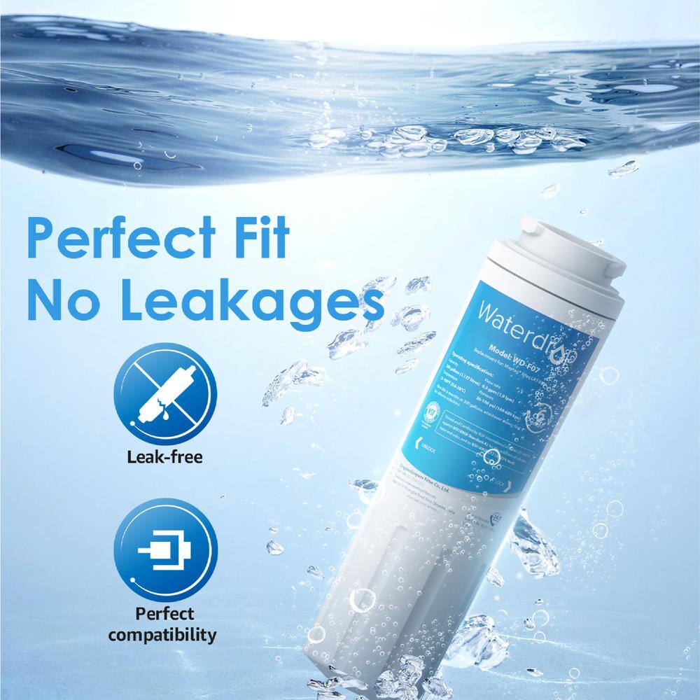 Waterdrop WD-UKF8001 Refrigerator Water Filter Replacement for Whirlpool EDR4RXD1 EveryDrop Filter 4 UKF8001AXX-200 (1-Pack) B-WD-F07-1