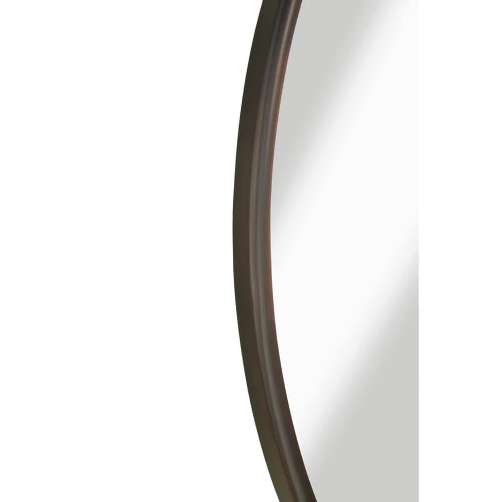 Martin Svensson Home Medium Round Oil Rubbed Bronze Hooks Modern Mirror (30 in. H x 30 in. W) 120201