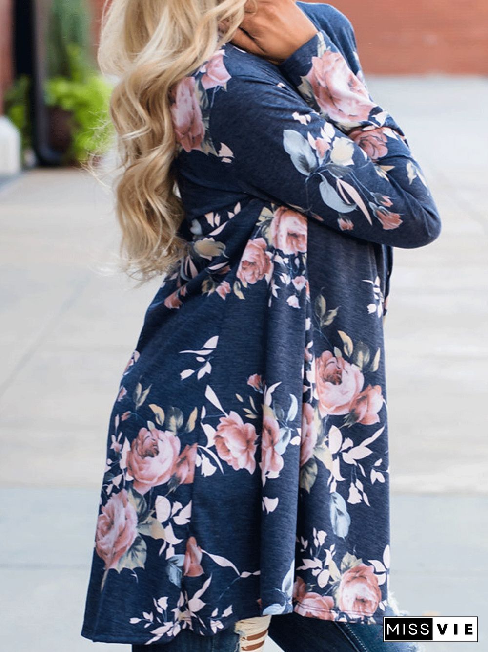 Casual Floral Cotton Cardigan