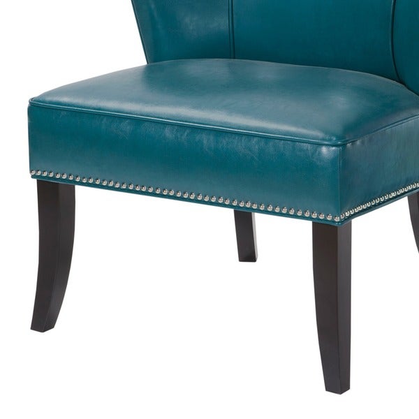 Madison Park Sheldon Blue Concave Back Armless Chair