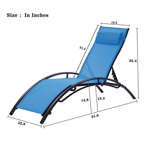 2pcs Set Outdoor Lounges Chaise Lounger Recliner For Sunbathing