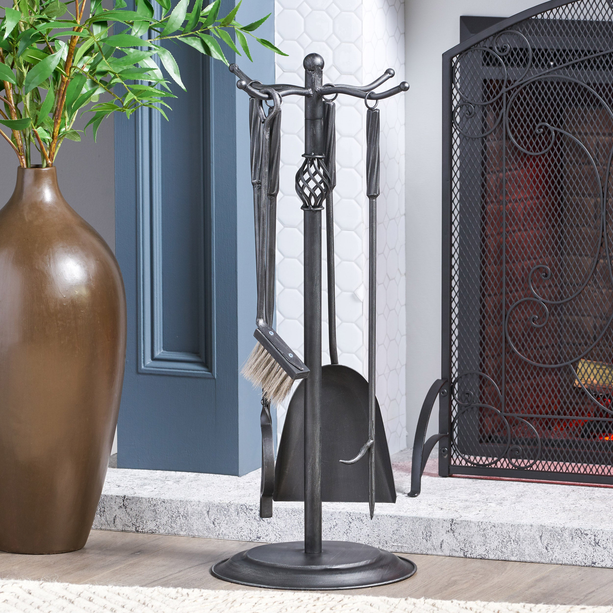 Estelle Iron Fireplace Tool Set