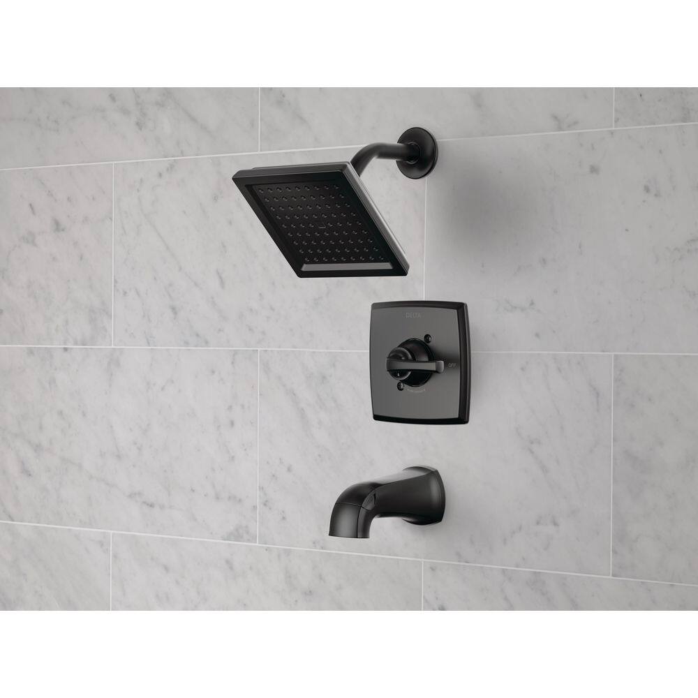 Delta Geist Single-Handle 1-Spray Tub and Shower Faucet in Matte Black (Valve Included) 144864-BL