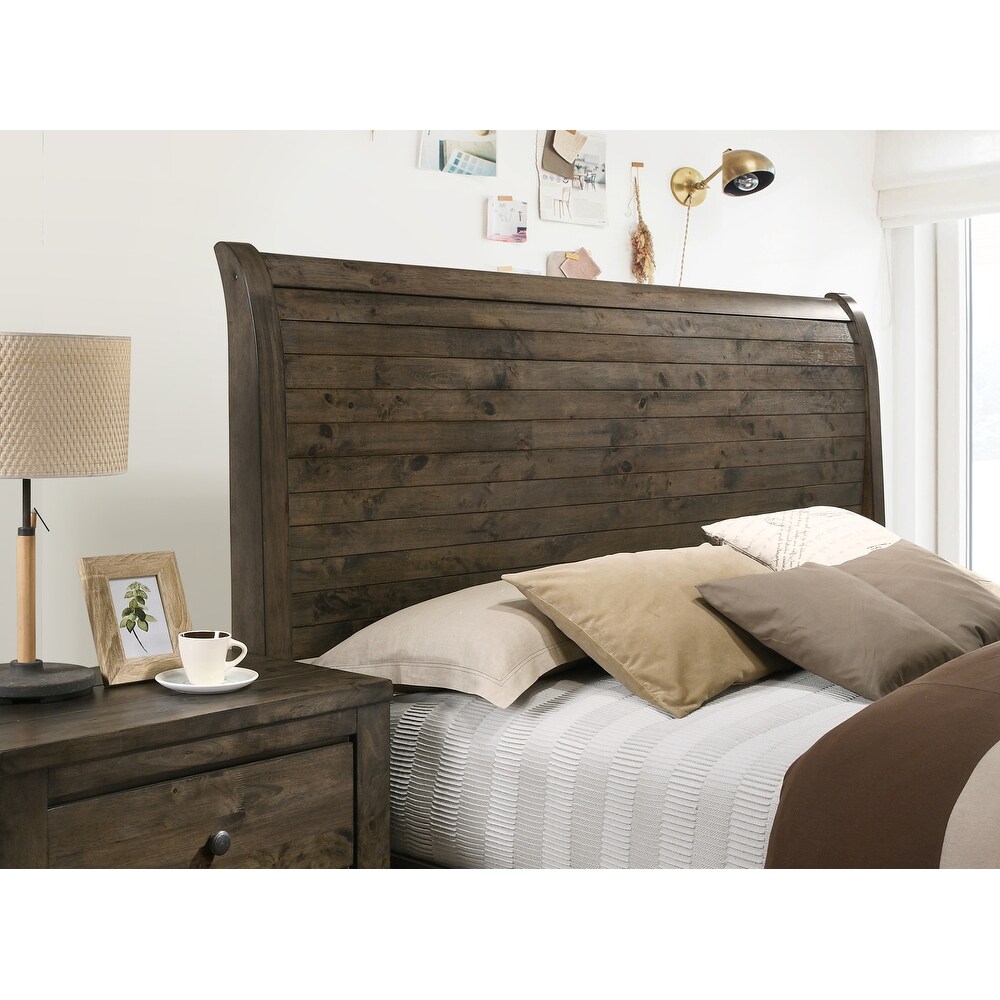 Carbon Loft Guinevere Classic Grey Brown Sleigh Bed