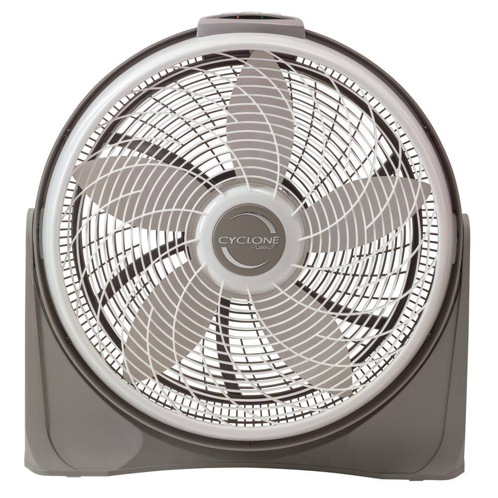 Lasko Cyclone Power Circulator 20 in. 3 Speed Beige Floor Fan with Adjustable Fan Head Auto Timer and Remote Control 3542