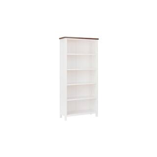 Home Decorators Collection 69 in. Appleton WhiteHaze Wood 5-shelf Standard Bookcase with Adjustable Shelves SK19346D-W