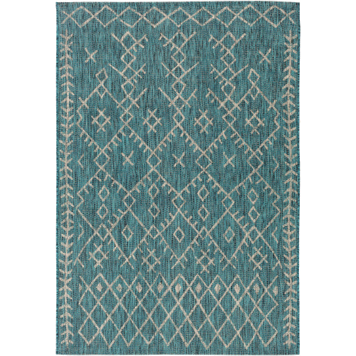 Eagean Modern Indoor/Outdoor Aqua Rug