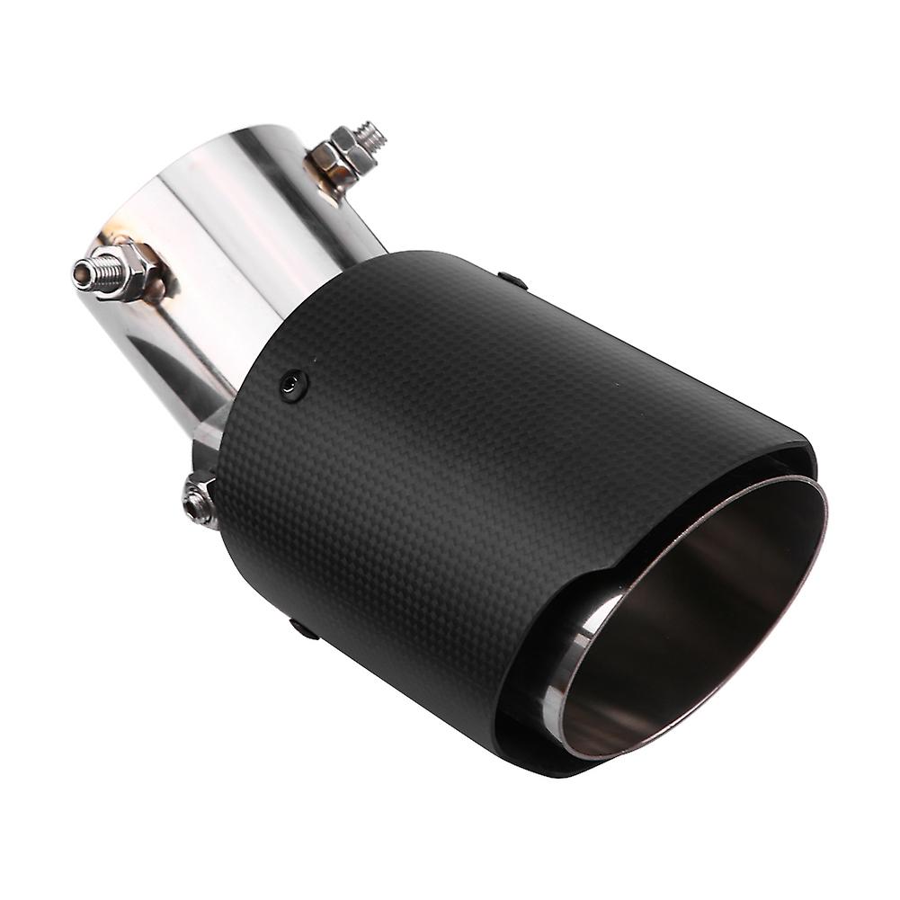 Carbon Fiber Style Matte Car Adjustment Exhaust Pipe Muffler End Tip Tailpipe For 60.5mm 89mm