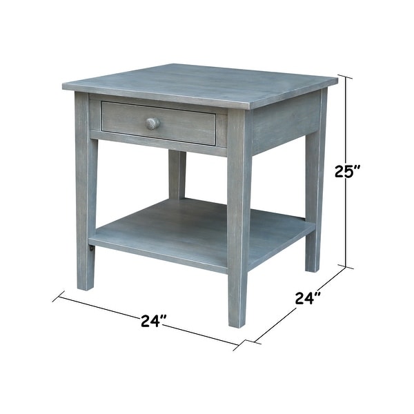 Spencer Square Solid Parawood End Table - 24 in. W x 24 in. D x 25 in. H