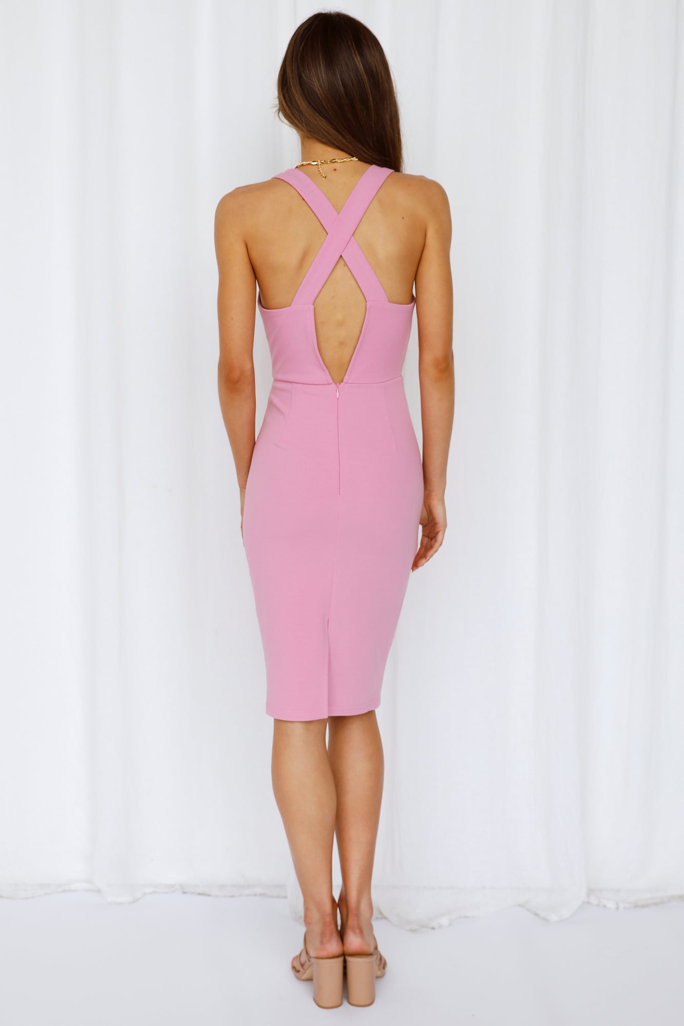 Exclusively Mine Midi Dress Pink