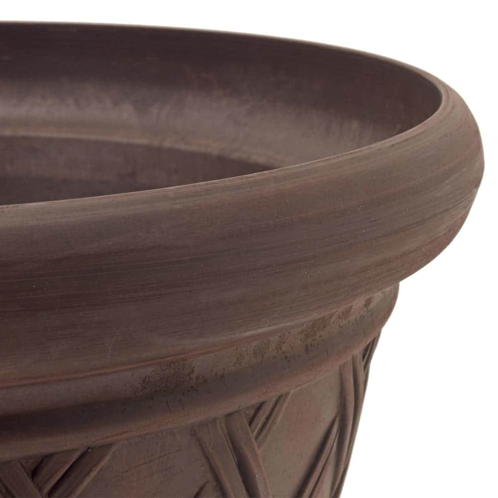 Arcadia Garden Products Basket Weave 18 in. x 14 in. Chocolate PSW Pot MB46C