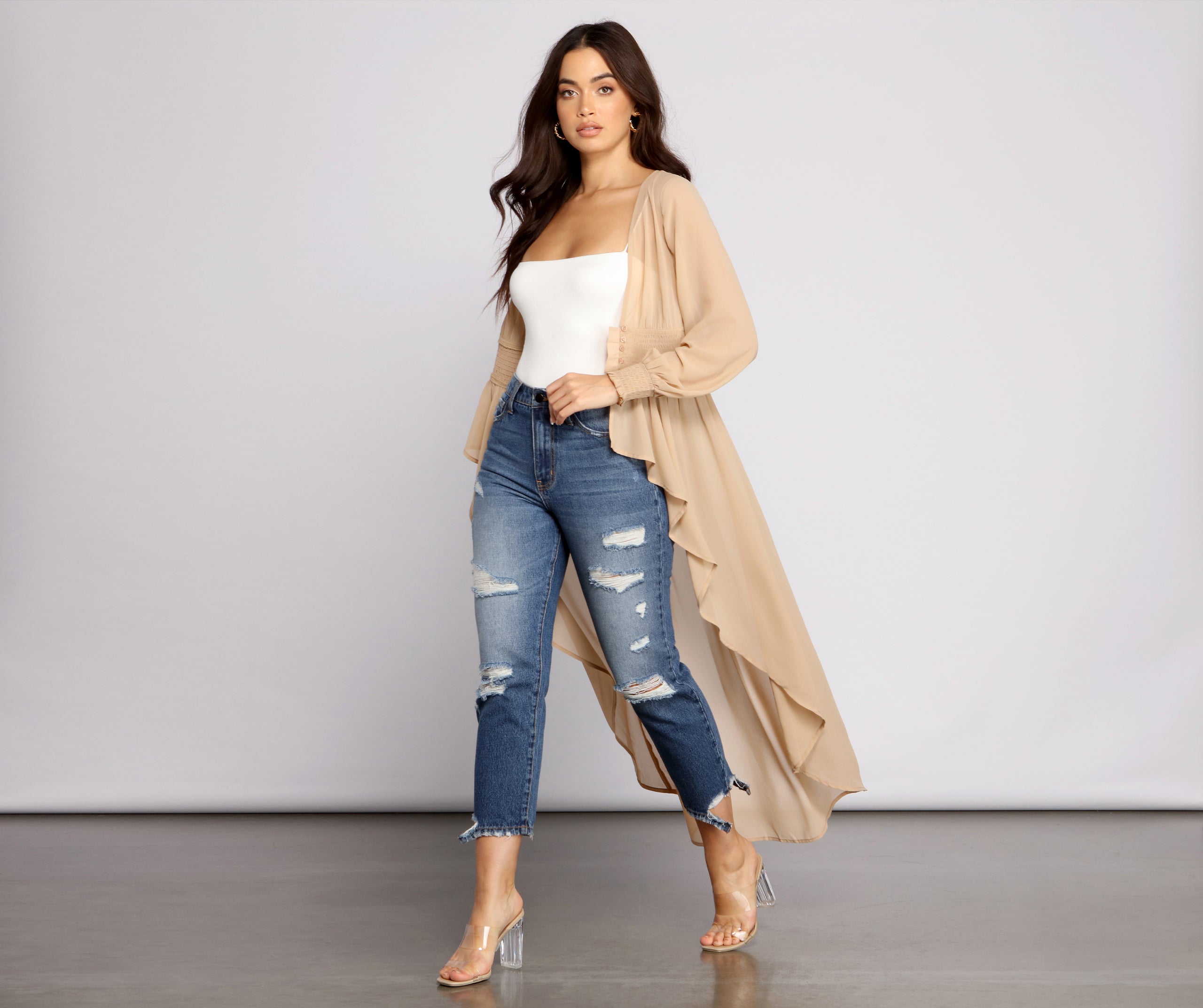 Effortless Beauty Chiffon High Low Top