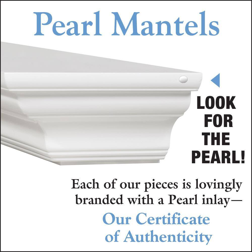 Pearl Mantels 6 ft. Crisp White Finish Cap-Shelf Mantel RPS72618D