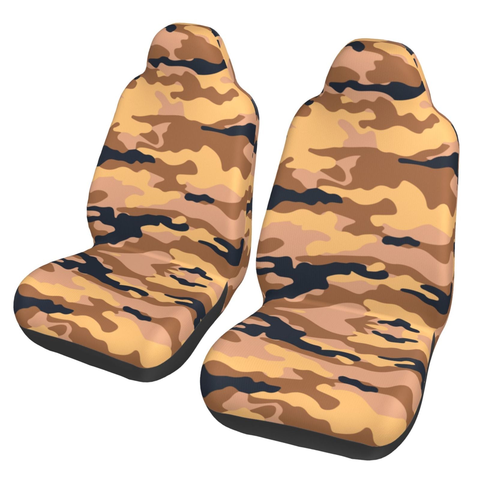 Camouflage Military Camo Art Car Front Seat Covers Protectors ， Abstract Texture Automotive Seat Covers for Cars Trucks Suv