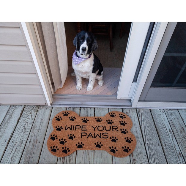 X 2 x27 5 quot Wipe Your Paws Indoor outdoor Coir Doormat Black brown Entryways