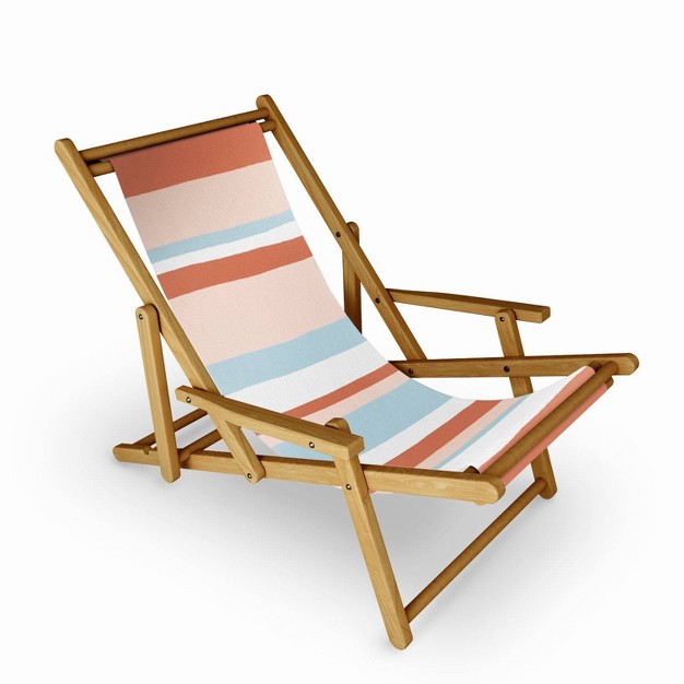 Sunshinecanteen Mesa Desert Pastel Stripes Sling Chair Deny Designs Adjustable Uv amp Water resistant Hardwood Frame