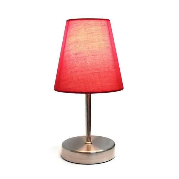 Porch and Den Custer Sand Nickel Fabric Shade Mini Table Lamp