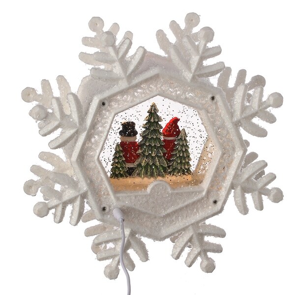 9.5Led Battery Operated Timer Usb Snowflake Water Globe