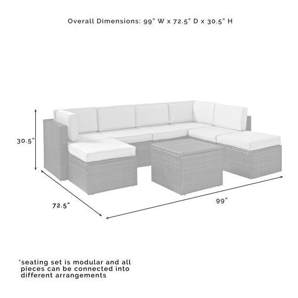 Palm Harbor 8Pc Outdoor Wicker Sectional Set