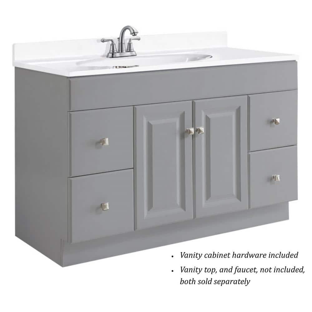 Design House Wyndham 48 in W x 21 in D Ready to Assemble Bath Vanity Cabinet Only in Gray