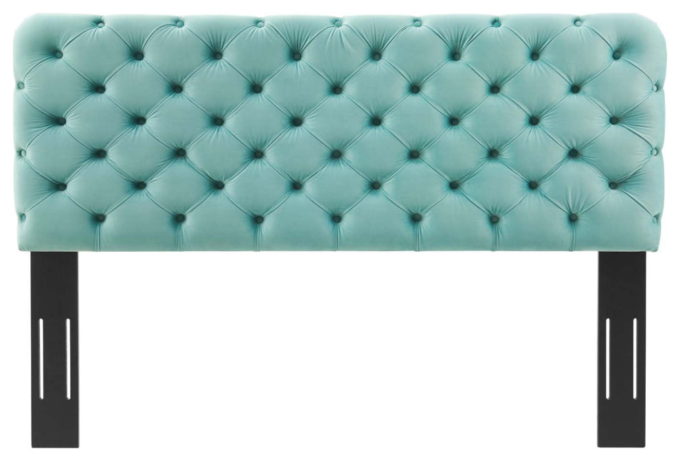 Lizzy Tufted Twin Performance Velvet Headboard   Traditional   Headboards   by Uber Bazaar  Houzz