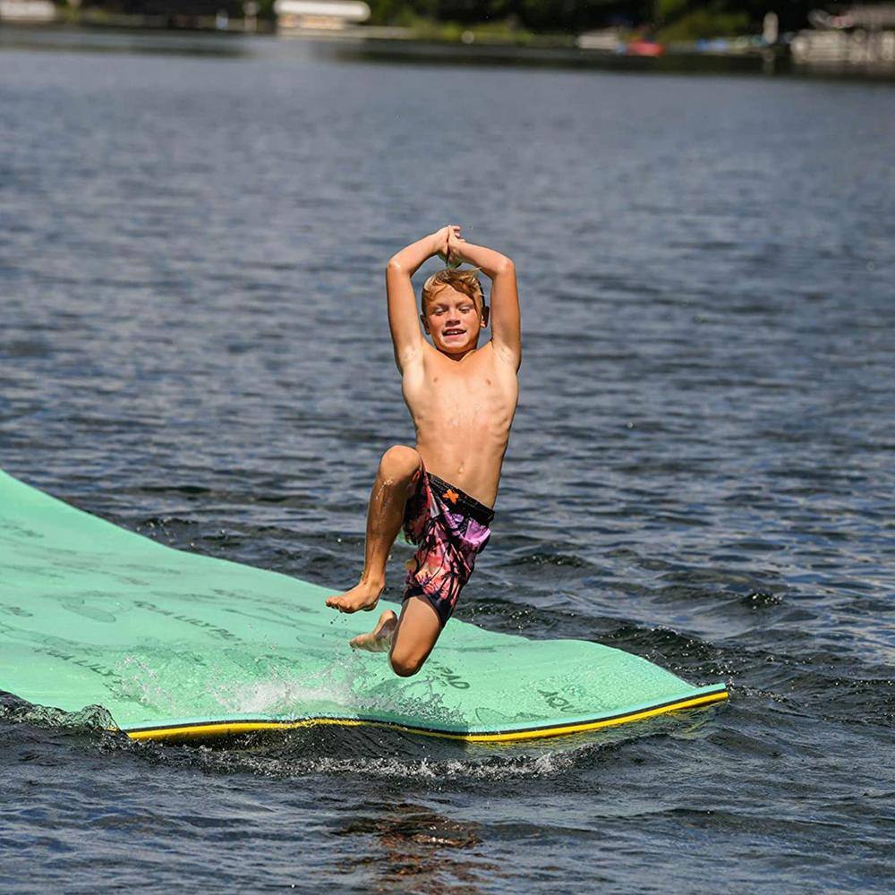 Aqua Lily Pad 20 ft. Bullfrog Water Playground Floating Foam Island Yellow BF20