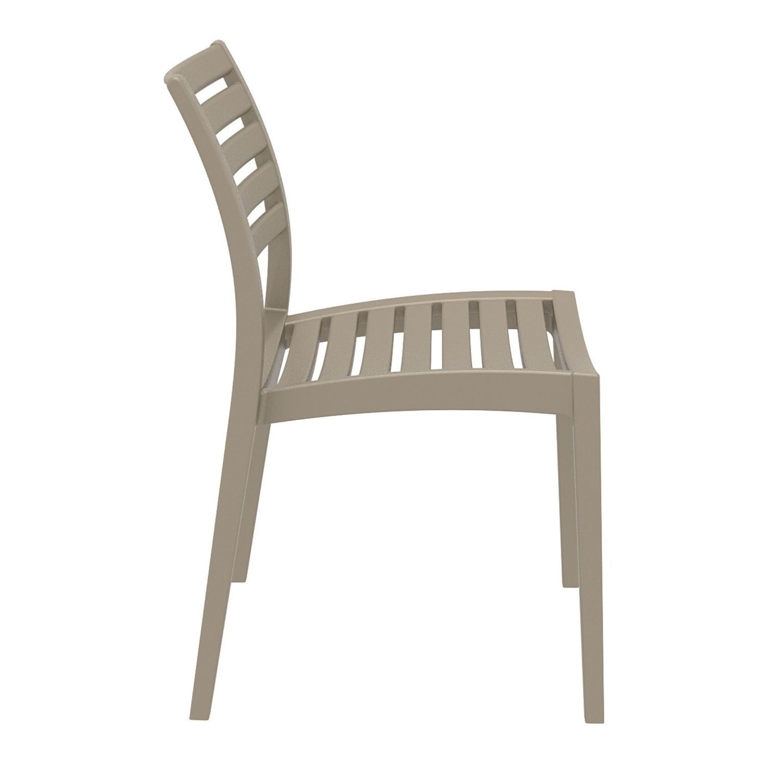 33 Taupe Brown Stackable Outdoor Patio Dining Chair