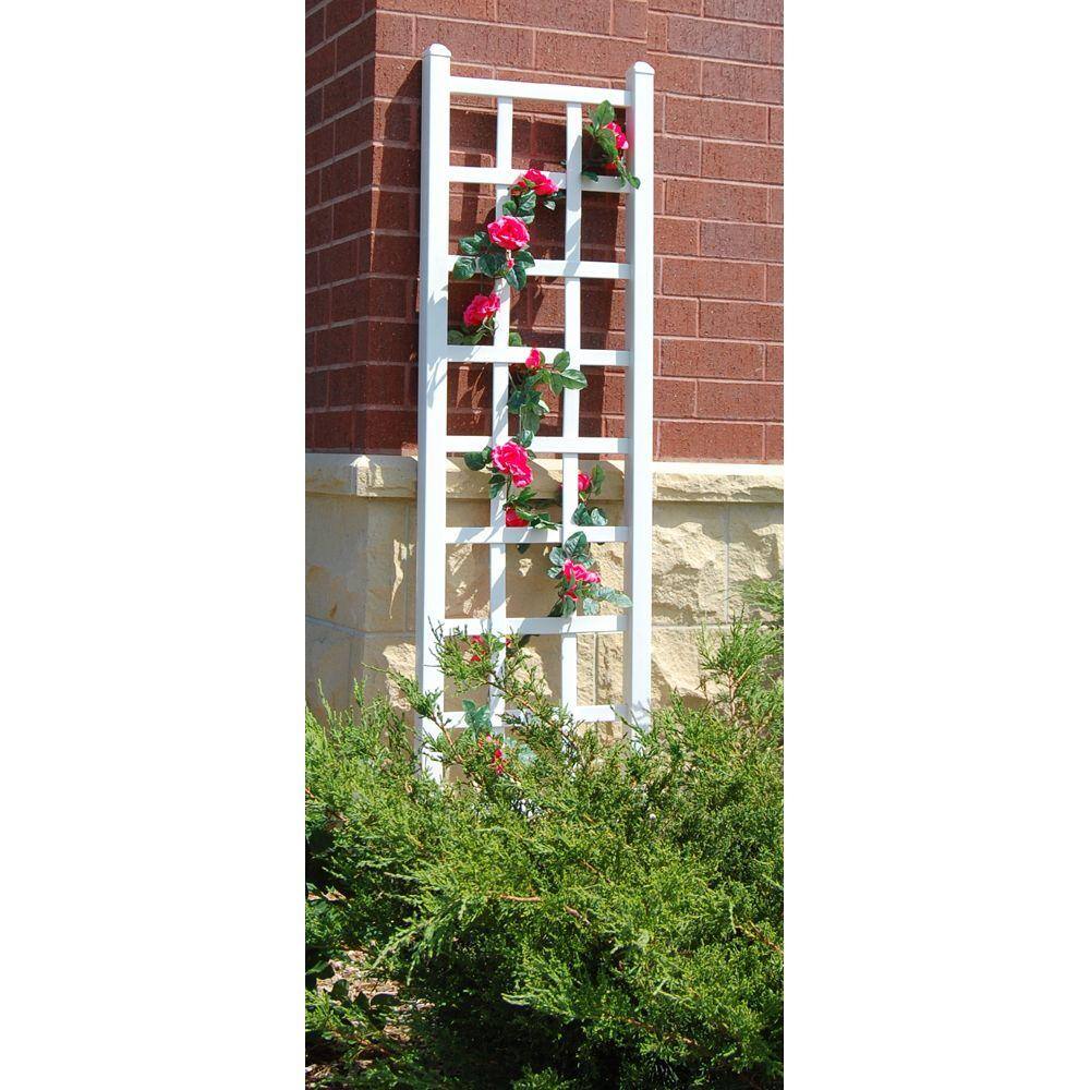 Dura-Trel 75 in. x 22 in. White Vinyl PVC Elmwood Trellis 11190