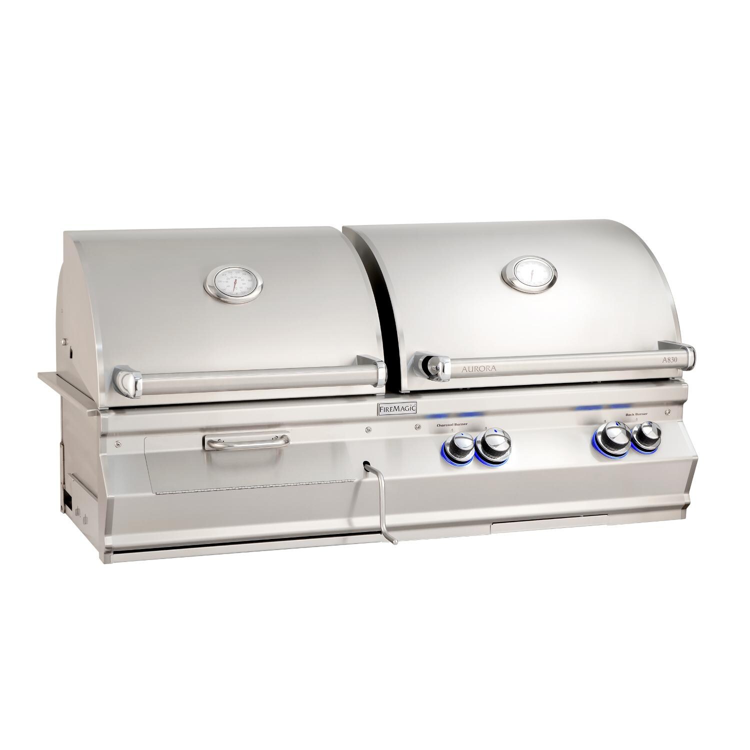 Fire Magic Aurora A830I 46-Inch Built-In Propane Gas and Charcoal Combo Grill With Analog Thermometer