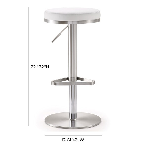 Fano Stainless Steel Faux Leather Adjustable Round Barstool