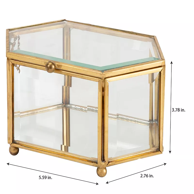 Home Details Vintage Mirrored Bottom Diamond Shape Keepsake Box