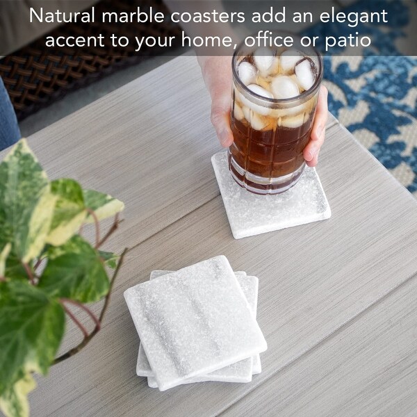 4 Pack Authentic Natural Marble Stone Cork Backed Coasters 4