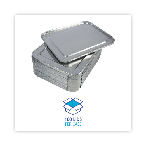 Boardwalk Aluminum Steam Table Pan Lids， Fits Half-Size Pan， Deep， 10.5 x 12.81 x 0.63， 100/Carton (LIDSTEAMHF)