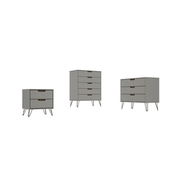 Rockefeller 5-Drawer Tall Dresser in Off White and Nature