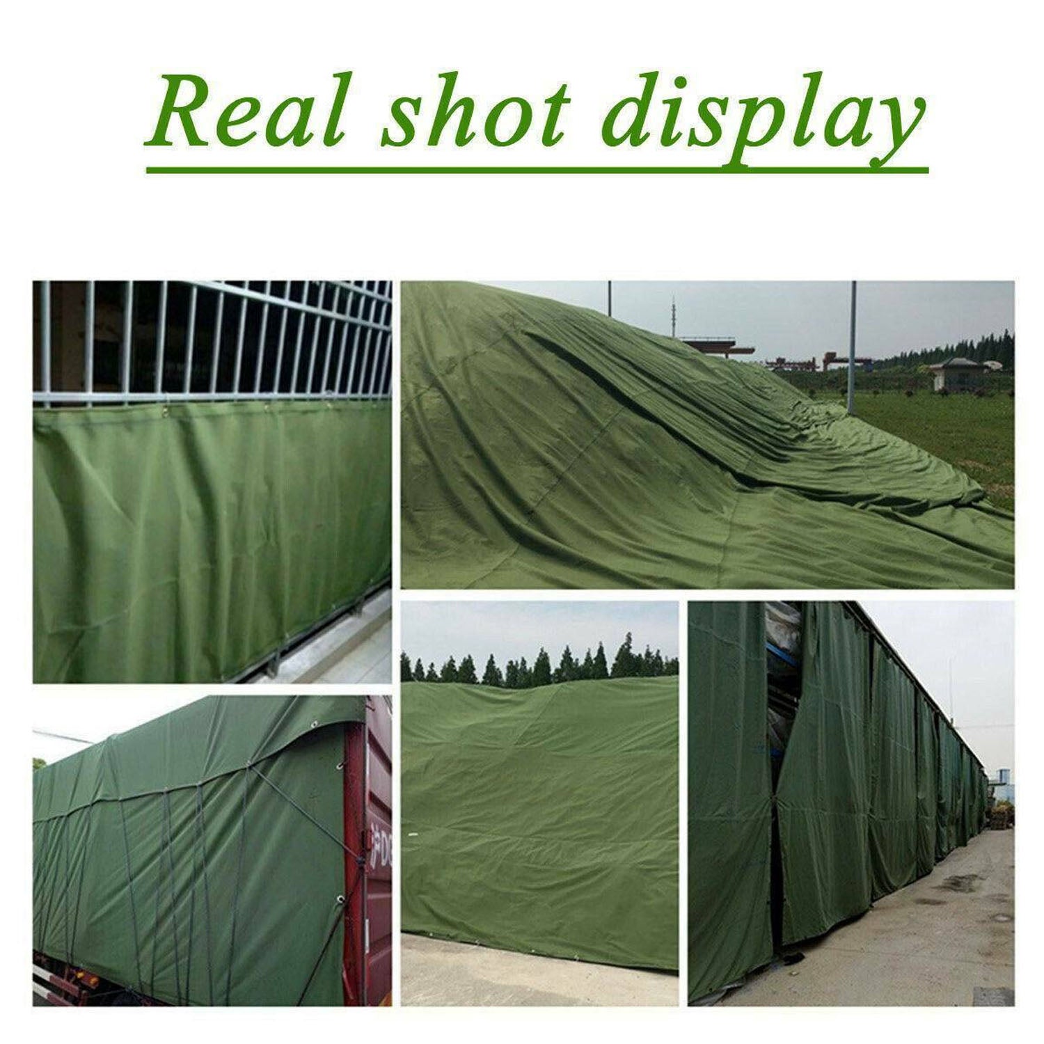 uyoyous 10x10ft Heavy Duty Waterproof Canvas Tarp Outdoors Truck Tarps Water Resistant UV Resistant Tarpaulin Cover for Car Boat Camping Firewood Woodpile