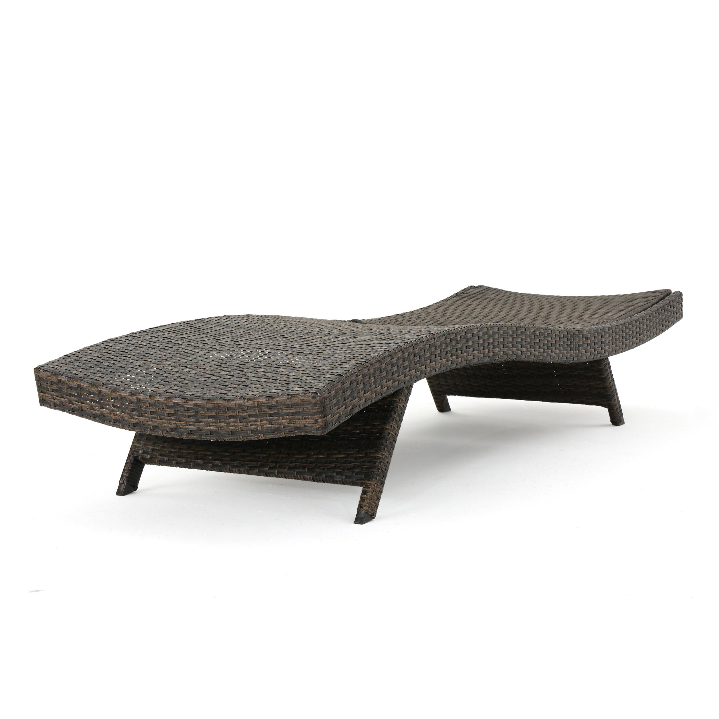 Lakeport Outdoor Mixed Mocha Wicker Armless Chaise Lounge (Set of 2)