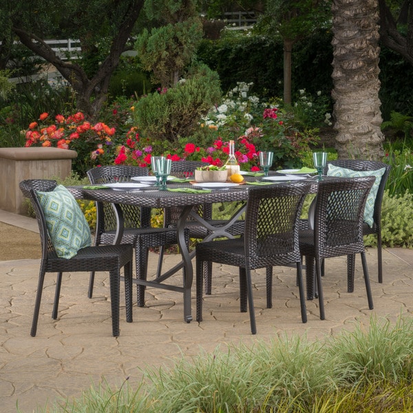 Charleston Outdoor 7piece Rectangle Dining Set by Christopher Knight Home