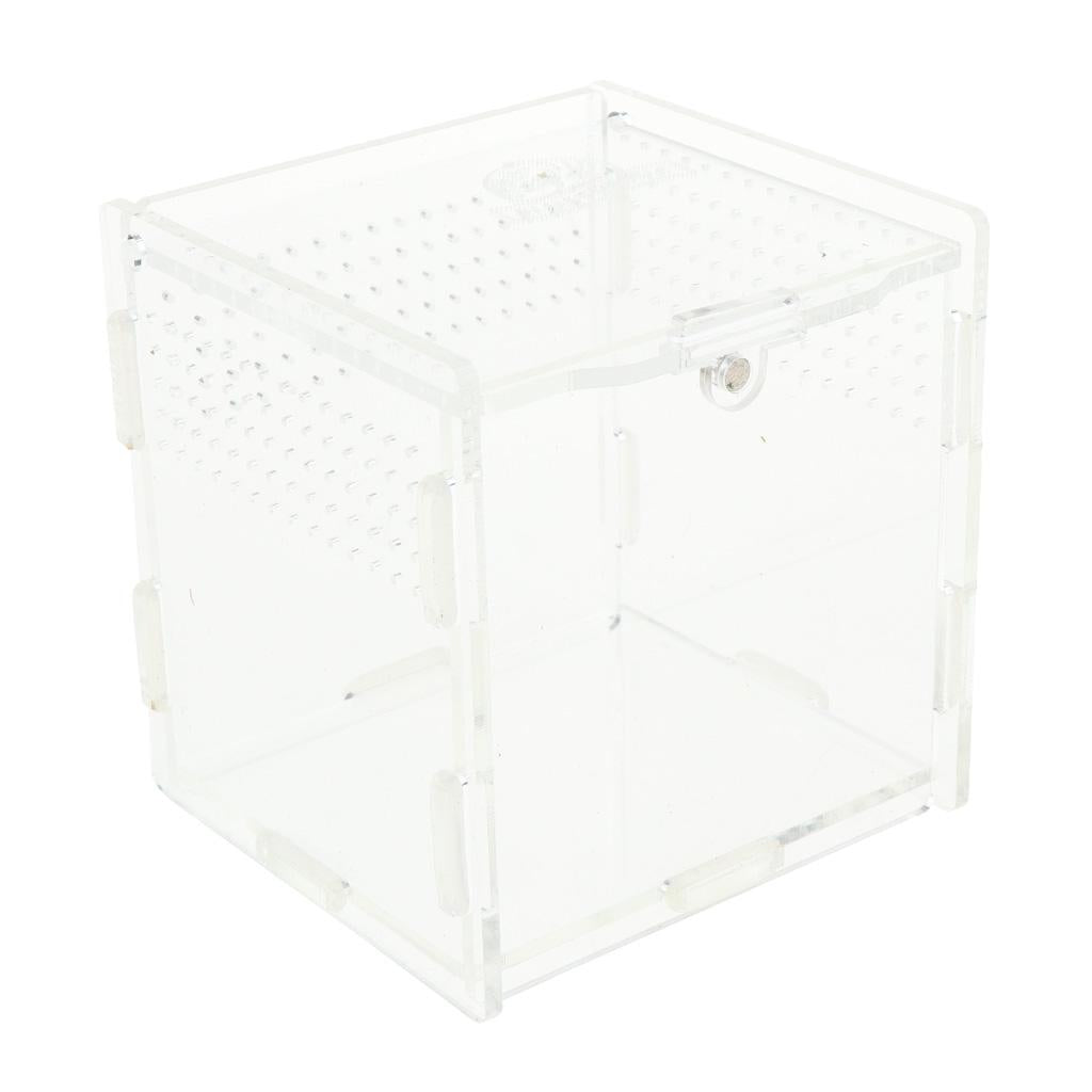 Acrylic Transparent Feeding Box Reptile Transport Breeding Cage Hatching Container White 1