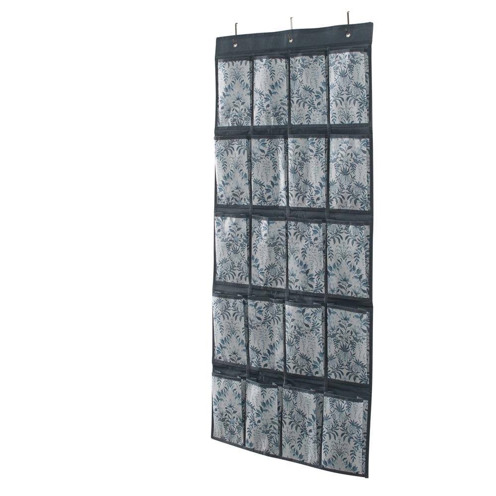 Laura Ashley 53.54 in. H 10-Pair 20 Pocket Hanging Shoe Organizer in Parterre LA-95826