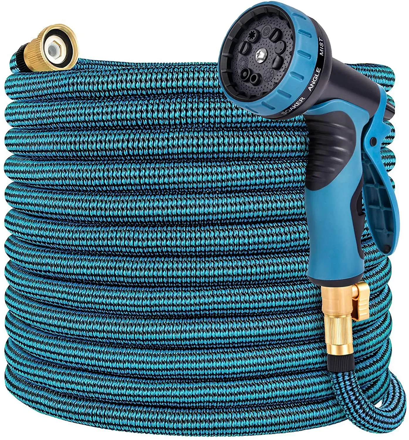 Toolasin Expandable Garden Hose 50ft with 10 Function Spray Nozzle, Leakproof Flexible Water Hose Design with Solid Brass Connectors, Retractable Hose Expands 3 Times, Easy Storage and Usage