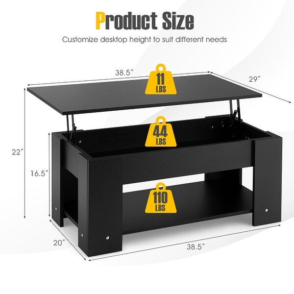 Costway Lift Top Coffee Table Modern Accent Table w/Hidden Storage - See Details