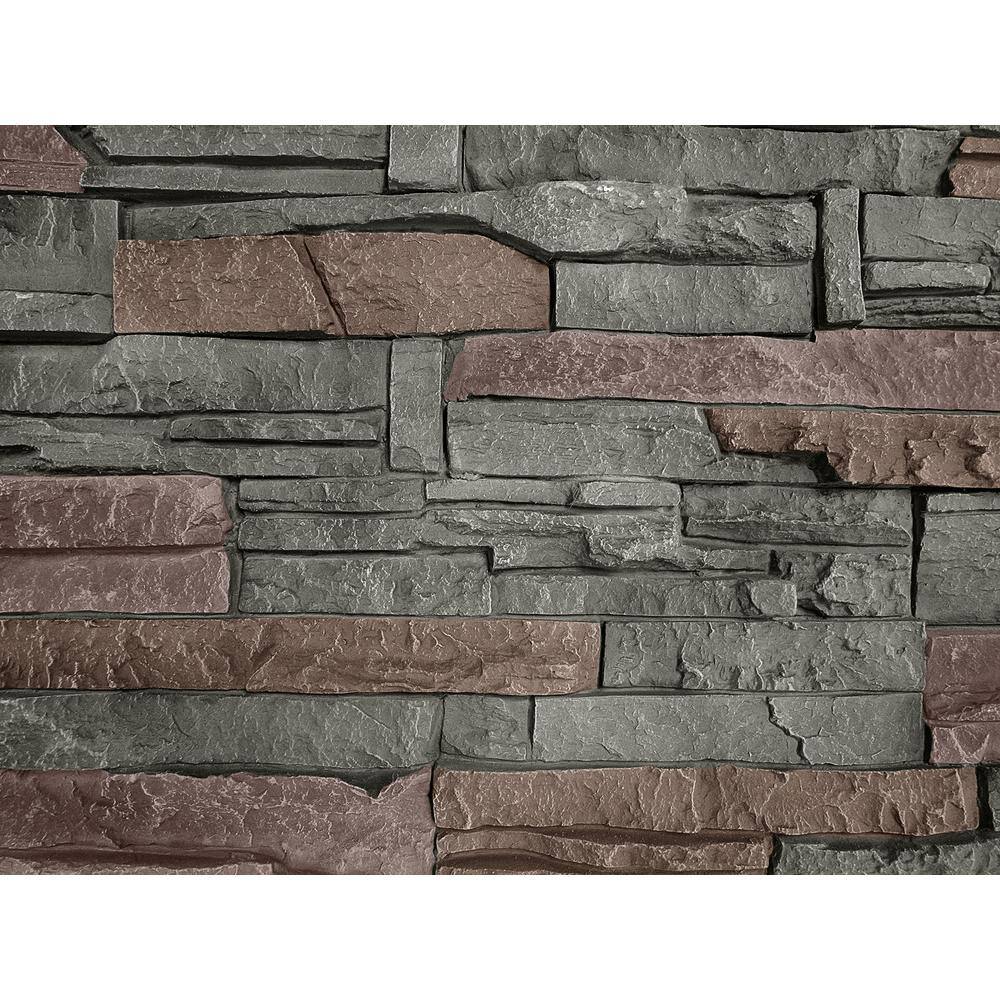 GenStone Stacked Stone Keystone 12 in. x 42 in. Faux Stone Siding Panel G2SSKHP