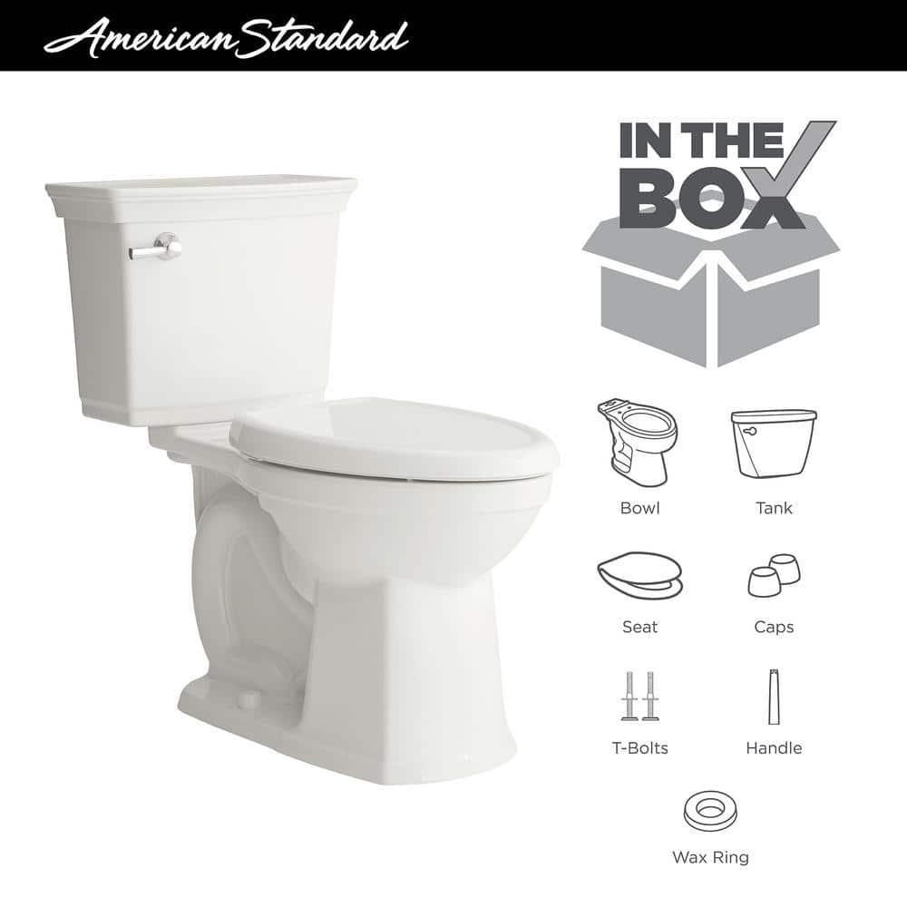 American Standard Optum VorMax Complete Tall Height 2piece 128 GPF Elongated Toilet in White with Slow Close Seat