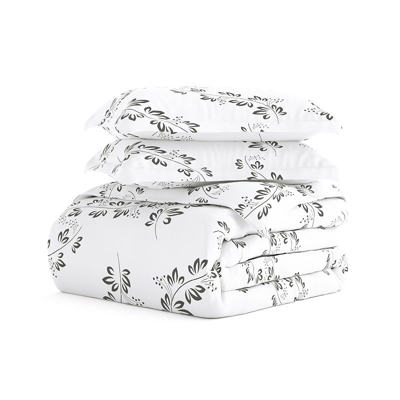 Home Collection Premium Ultra Soft 3-Piece Simple Vine Print Duvet Cover Set