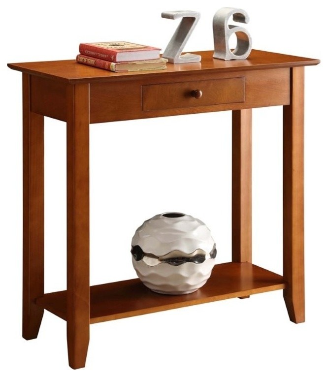 Pemberly Row Console Table in Cherry   Transitional   Console Tables   by Homesquare  Houzz