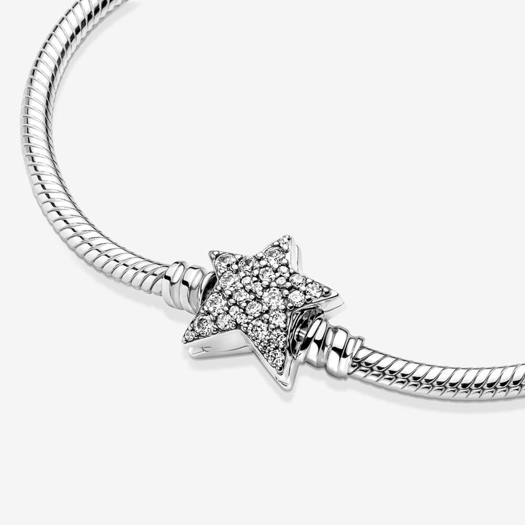 PANDORA  Pandora Moments Asymmetric Star Clasp Snake Chain Bracelet